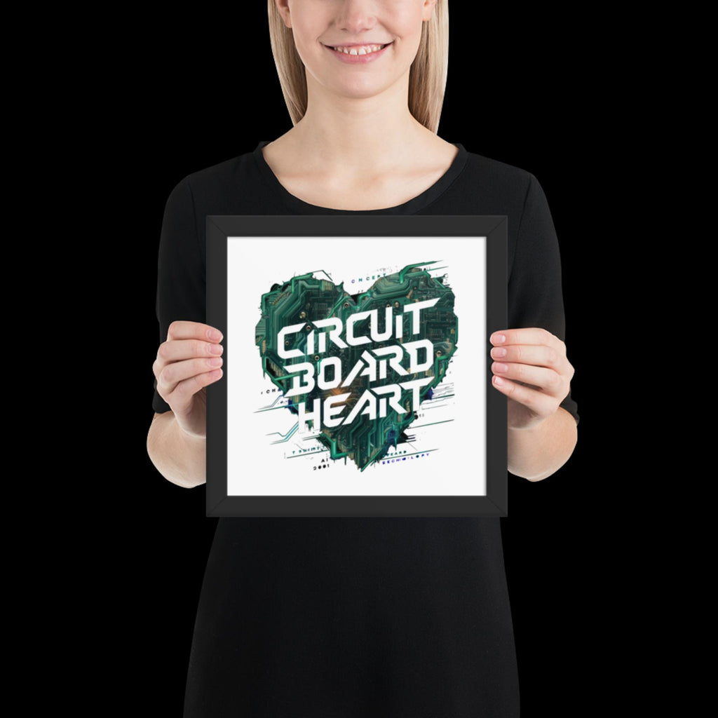 "Circuit Board Heart" Framed Poster