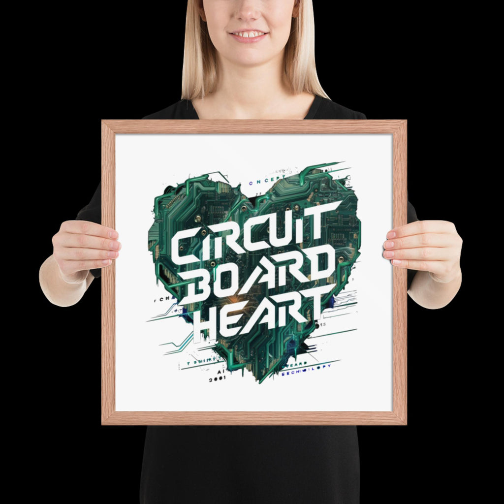 "Circuit Board Heart" Framed Poster