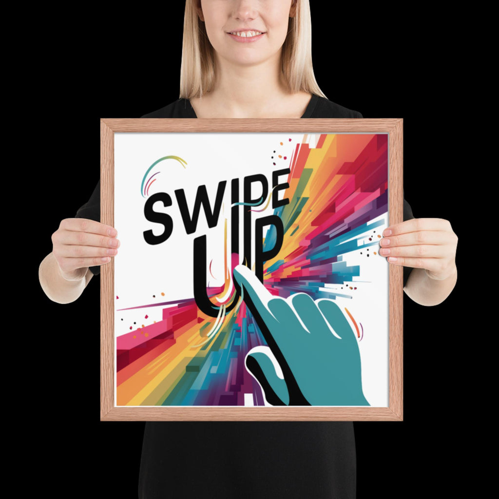 "Swipe Up" Framed Poster