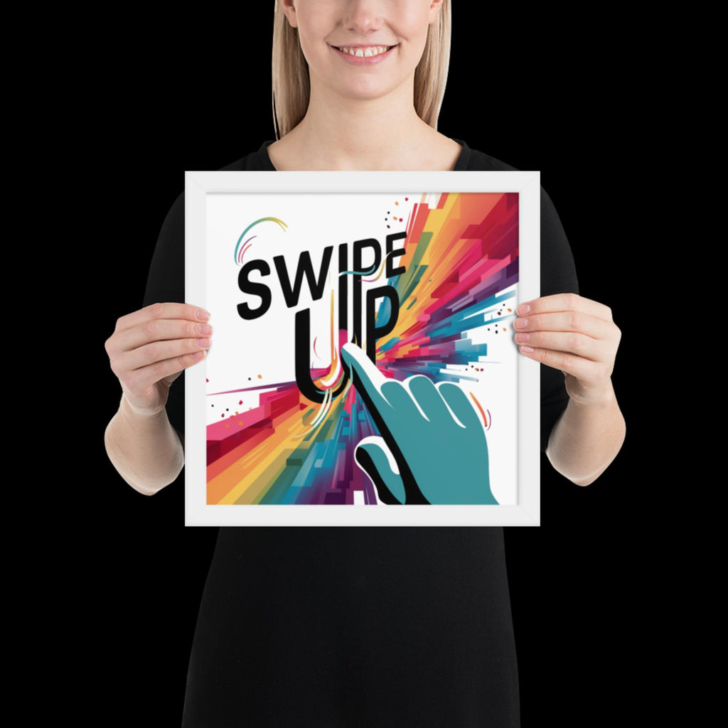 "Swipe Up" Framed Poster