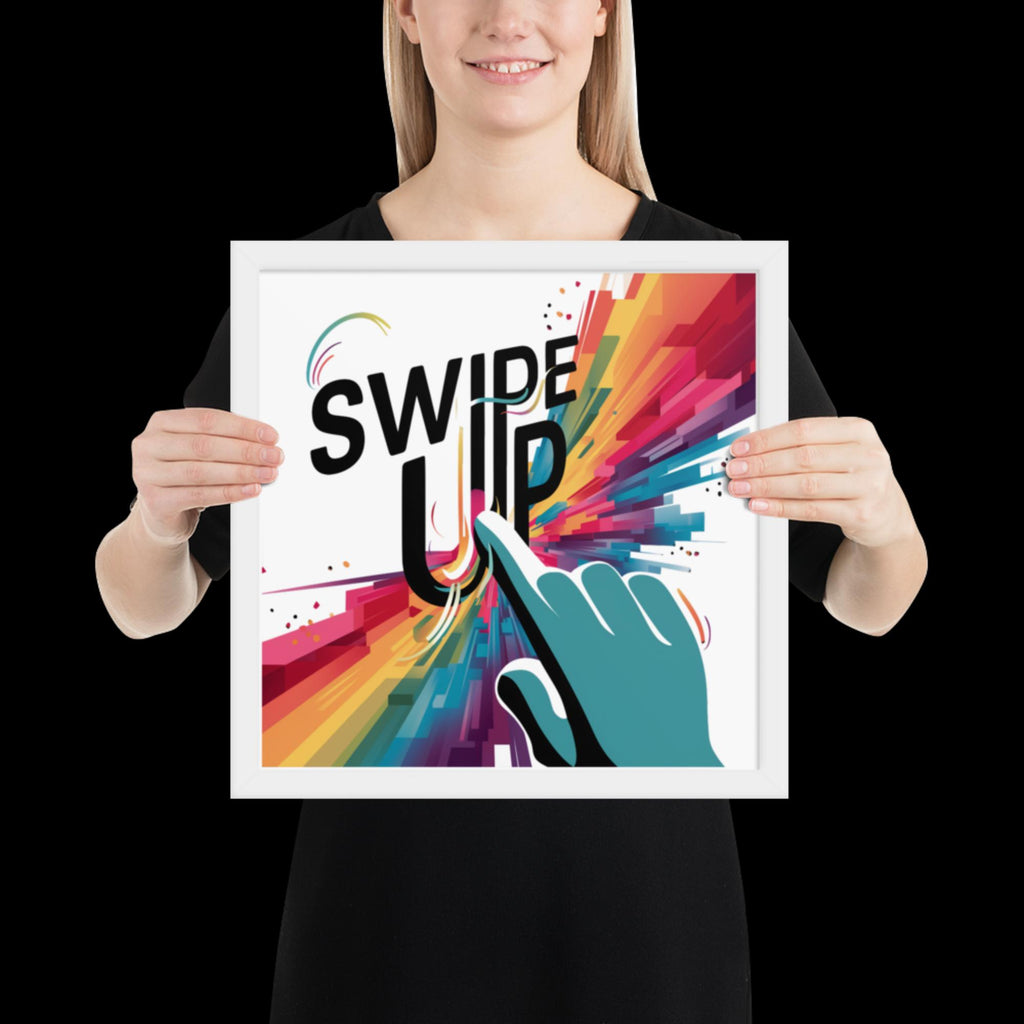 "Swipe Up" Framed Poster