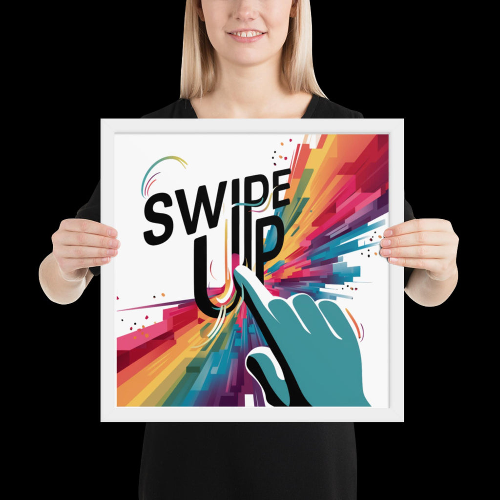 "Swipe Up" Framed Poster