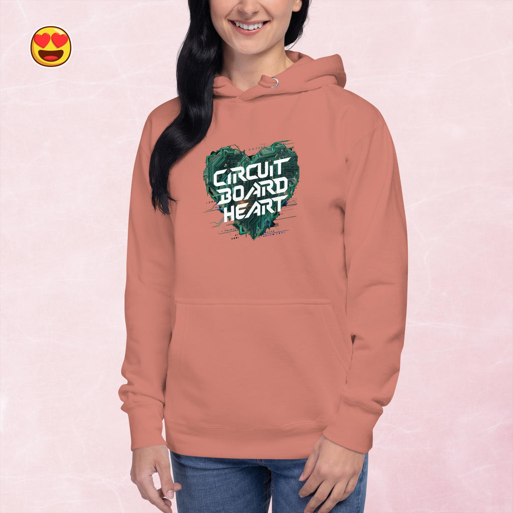 "Circuit Board Heart" Unisex Hoodie