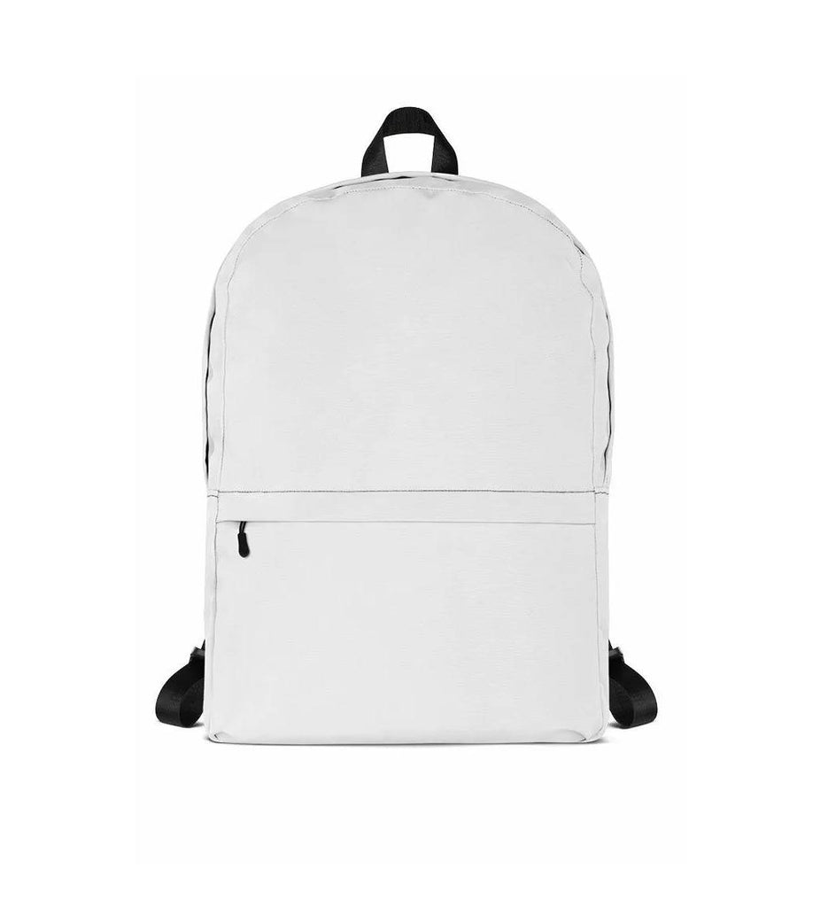 Black-and-white blank backpack front view