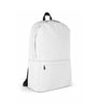 Black-and-white blank backpack left profile view