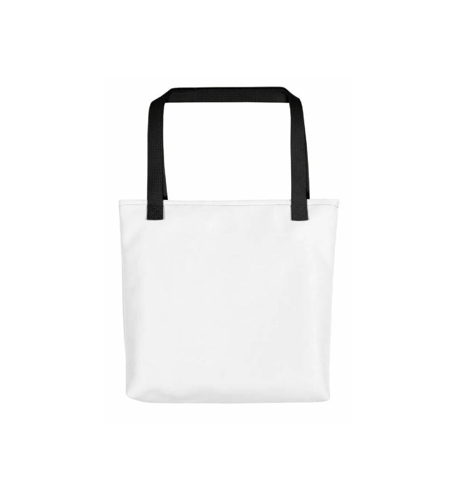 White blank tote bag with black handle front view