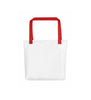 White blank tote bag with red handle front view